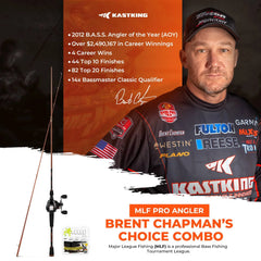 KastKing Brent Chapman Baitcaster Rod and Reel Combo with Tackle Kit