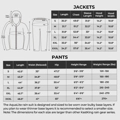 KastKing AquaLite Rain Suit, Waterproof Breathable Lightweight Rainwear